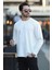 Erkek Bisiklet Yaka Baskı Detaylı 2iplik Sweatshirt Beyaz - 5725 1