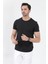 John Borners Erkek Siyah %100 Pamuk Slim Fit Dar Kesim Bisiklet Yaka Basic Süprem T-Shirt 1