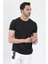 John Borners Erkek Siyah %100 Pamuk Slim Fit Dar Kesim Bisiklet Yaka Basic Süprem T-Shirt 3