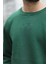 Erkek Kışlık Oversize Sweatshirt Yeşil Amazing Baskılı O Yaka Ribanalı - 10020 5