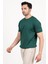 Erkek Bisiklet Yaka Kısa Kol Fitilli Triko T-Shirt Yeşil - 2502 3