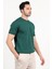 Erkek Bisiklet Yaka Kısa Kol Fitilli Triko T-Shirt Yeşil - 2502 4