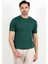 Erkek Bisiklet Yaka Kısa Kol Fitilli Triko T-Shirt Yeşil - 2502 5
