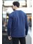 Erkek Bisiklet Yaka Baskı Detaylı 2iplik Sweatshirt Lacivert - 5725 4