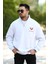 Erkek Yarım Fermuarlı Ön ve Arka Baskılı Pamuklu Sweatshirt - 10013 1