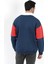 Erkek Dik Yaka Sweatshirt Lacivert 3 Iplik Yarım Fermuarlı Garnili Ribanalı - 5719 3