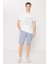Slim Fit Dar Kesim Yan Cepli Gofre Desenli Şort 1