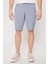 Slim Fit Dar Kesim Yan Cepli Gofre Desenli Şort 2
