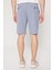 Slim Fit Dar Kesim Yan Cepli Gofre Desenli Şort 5