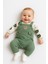 Unisex 3-6-9 Ay Pamuklu Peluş Ayıcık Baskılı Salopet Takım (Body+Tulum+Çorap) | Bebek Kıyafeti Seti 1