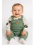 Unisex 3-6-9 Ay Pamuklu Peluş Ayıcık Baskılı Salopet Takım (Body+Tulum+Çorap) | Bebek Kıyafeti Seti 2
