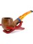 Half Bent Billiard Briar (Gül Kökü) 9 mm Filtreli El Yapımı Pipo - 2431 2