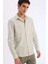 Regular Fit Polo Yaka Keten Karışımlı Yazlık Uzun Kollu Gömlek E0518AX25SM 4