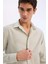 Regular Fit Polo Yaka Keten Karışımlı Yazlık Uzun Kollu Gömlek E0518AX25SM 5