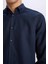 %100 Keten Regular Fit Polo Yaka Yazlık Basic Düz Uzun Kollu Gömlek C1825AX25SM 5