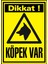 Dikkat Köpek Var Uyarı Levhası 17,5 x 25 cm 1