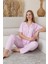 Anne Kız Kombin Kısa Kollu Desenli Gömlek Pijama Takımı (Anne Kız Ayrı Satılır) 2