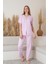 Anne Kız Kombin Kısa Kollu Desenli Gömlek Pijama Takımı (Anne Kız Ayrı Satılır) 4