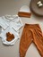 Yelekli Hastane Çıkışı Set - Tarçın / (Yelek, Pantolon, Body, Bere, Eldiven) 2
