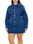 Plus Size Denim Mini Elbise 4