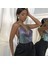 Parlak Gökuşağı Crop & Bluz Kolsuz Kayık Yaka Zırh Büstiyer 1