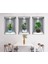 Pratik 3D Çiçek Vazo Duvar Sticker 3 Lü Set Gri Fon 1