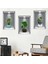 Pratik 3D Çiçek Vazo Duvar Sticker 3 Lü Set Gri Fon 2