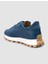 %100 Hakiki Deri Mavi Kadın Sneaker 5