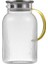 Borosilikat Cam Çizgili Sürahi Gold Saplı Metal Kapaklı 1500 ml 1