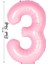 Folyo Balon 3 Rakamı Helyum Balon 76 cm Pembe Renk - 3 Yaş Balonu - 3 Rakam Balon - 34 Inch 1