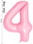 Folyo Balon 4 Rakamı Helyum Balon 76 cm Pembe Renk - 4 Yaş Balonu - 4 Rakam Balon - 34 Inch 1