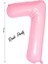 Folyo Balon 7 Rakamı Helyum Balon 76 cm Pembe Renk - 7 Yaş Balonu - 7 Rakam Balon - 34 Inch 1