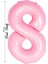 Folyo Balon 8 Rakamı Helyum Balon 76 cm Pembe Renk - 8 Yaş Balonu - 8 Rakam Balon - 34 Inch 1