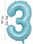 Folyo Balon 3 Rakamı Helyum Balon 76 cm Mavi Renk - 3 Yaş Balonu - 3 Rakam Balon - 34 Inch 1