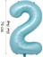 Folyo Balon 2 Rakamı Helyum Balon 76 cm Mavi Renk - 2 Yaş Balonu - 2 Rakam Balon - 34 Inch 1