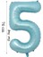 Folyo Balon 5 Rakamı Helyum Balon 76 cm Mavi Renk - 5 Yaş Balonu - 5 Rakam Balon - 34 Inch 1