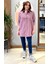 Oversize Geniş Kesim %100 Pamuk Kadın Kırmızı Piti Kare Tunik Gömlek. 3