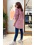 Oversize Geniş Kesim %100 Pamuk Kadın Kırmızı Piti Kare Tunik Gömlek. 4