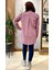 Oversize Geniş Kesim %100 Pamuk Kadın Kırmızı Piti Kare Tunik Gömlek. 5