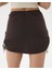 Kadın Kahverengi Şortlu Büzgülü Etek - Organik Pamuk, Cepli, İki Yandan Büzdürülebilir, Spor ve Günlük Etek Şort 2