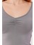 Geniş Yaka Gri Basic Body Bluz 3