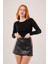 Ters Dikişli Basic Siyah Body Bluz 1