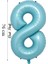 Folyo Balon 8 Rakamı Helyum Balon 76 cm Mavi Renk - 8 Yaş Balonu - 8 Rakam Balon - 34 Inch 1