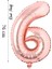 Folyo Balon 6 Rakamı Helyum Balon 76 cm Rose Renk - 6 Yaş Balonu - 6 Rakam Balon - 34 Inch 1