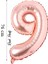 Folyo Balon 9 Rakamı Helyum Balon 76 cm Rose Renk - 9 Yaş Balonu - 9 Rakam Balon - 34 Inch 1