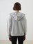 Yeni Sezon Kapusonlu Oversize Kadin Fermuarli Sweatshirt - S5AT11Z8 4