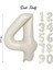 Folyo Balon 4 Rakamı Helyum Balon 76 cm Krem Renk - 4 Yaş Balonu - 4 Rakam Balon - 34 Inch 1