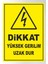 Dikkat Yüksek Gerilim Uzak Dur - Uyarı Tabela Levhası 24X34 cm Polikarbon 1