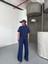 Osy Modal Yumuşak Dokulu Kumaş Kısa Kollu Bluz Rahat Pantalon Ikili Takım- Lacivert 2