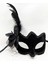 Siyah Renk Yandan Tüylü Beyaz Incili Süet Kaplama Lüks Parti Maskesi 20X23 cm (4887) 2